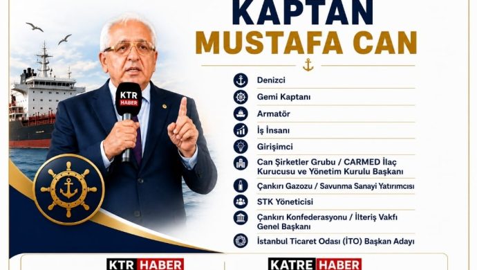 KAPTAN MUSTAFA CAN; Denizci • Gemi Kaptanı • Armatör • İş İnsanı • Girişimci • Can Şirketler Grubu / CARMED İlaç Kurucusu ve Yönetim Kurulu Başkanı • Çankırı Gazozu / Savunma Sanayi Yatırımcısı • STK Yöneticisi • Çankırı Konfederasyonu / İlteriş Vakfı Genel Başkanı • İstanbul Ticaret Odası (İTO) Başkan Adayı